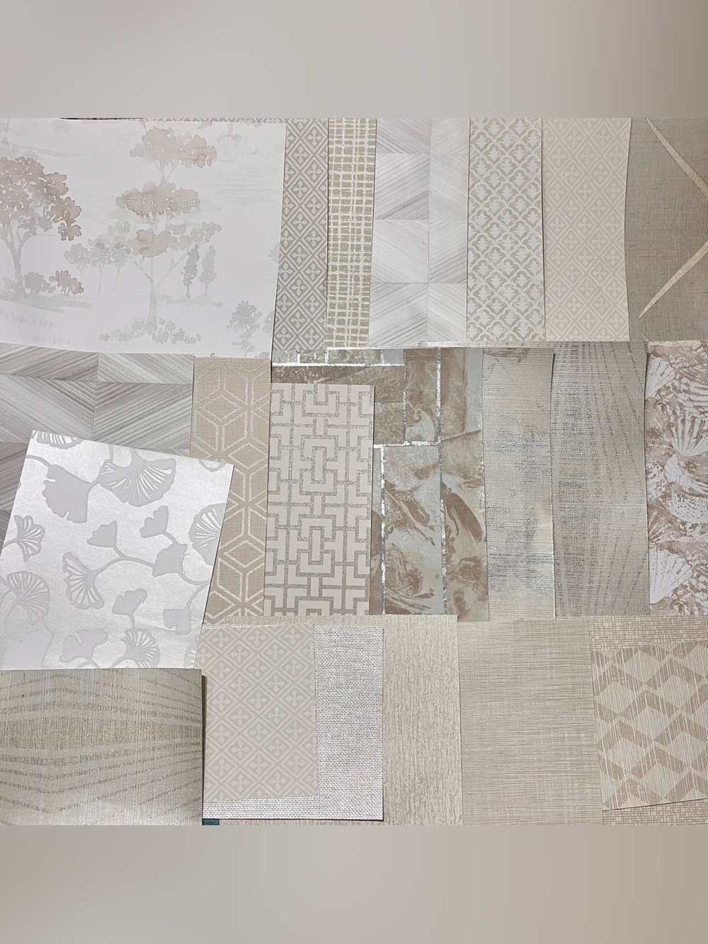 22 Assorted Neutral Beige Designer Scrapbooking Wallpaper Sheets Arts & Crafts